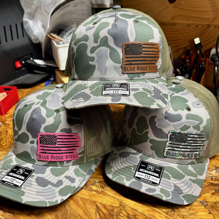Custom engraved leather patch caps