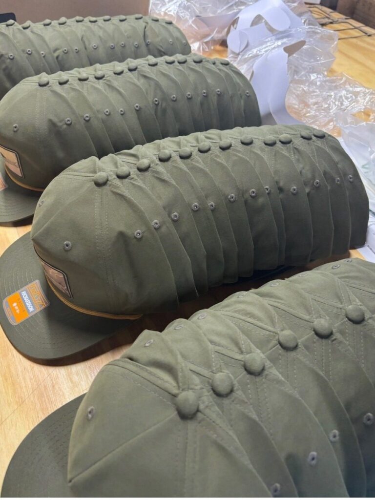 Custom green patch caps